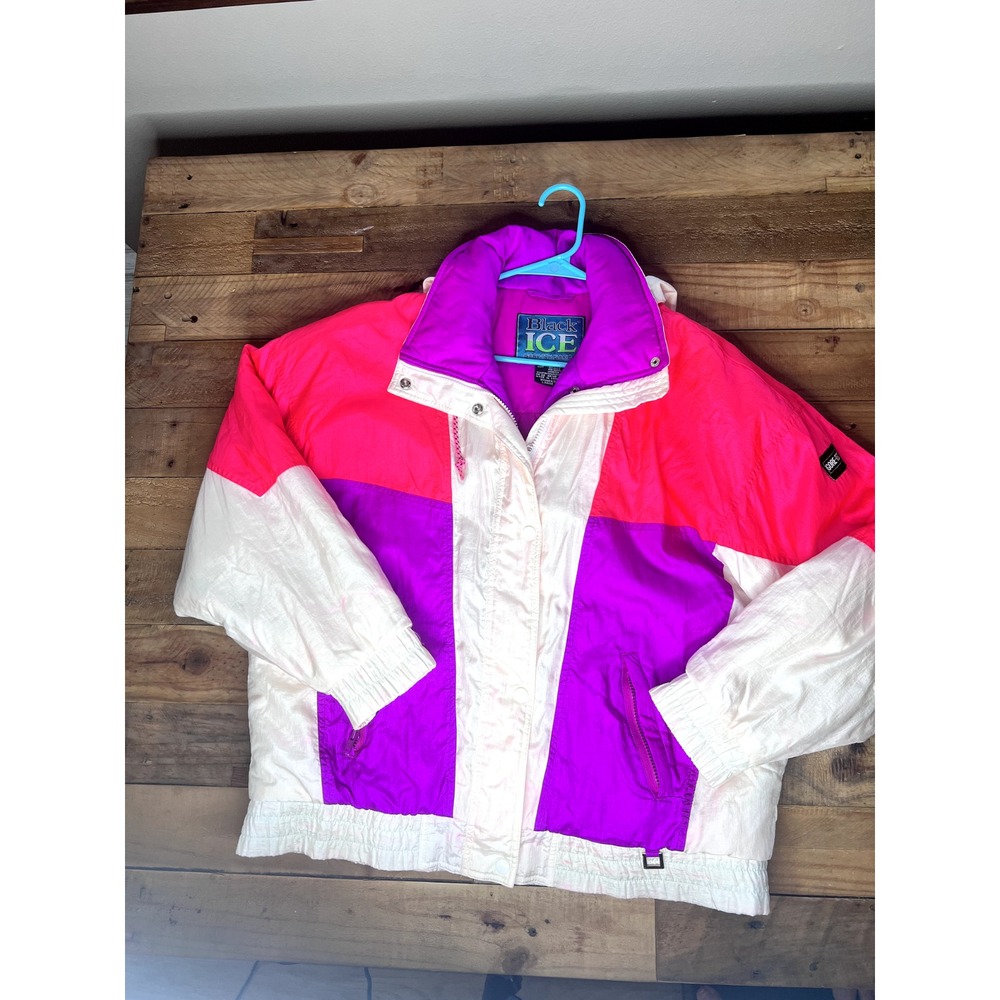 Black Ice Thermolite Colorful Women's Large CoreTex Jacket- White, Pink, Purple